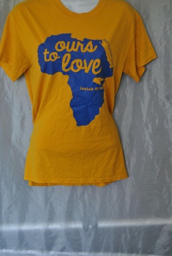 Women T-Shirt by Gildan Dry Blend Size S/P/CH Yellow Words: Ours to Love - Picture 4 of 12