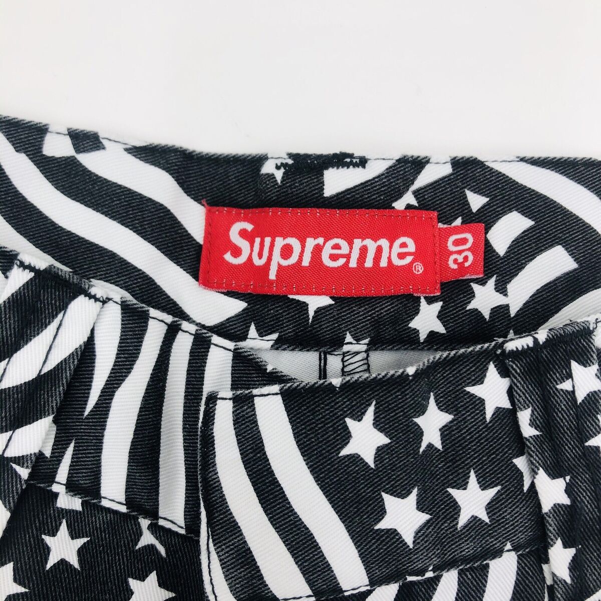 🔥 New Supreme® Work Shorts Black White USA American Flags SS20