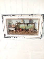 GARDENING PICTURE 3-D SHADOW BOX WOOD-FRAME 14.5" X 9" X 2"