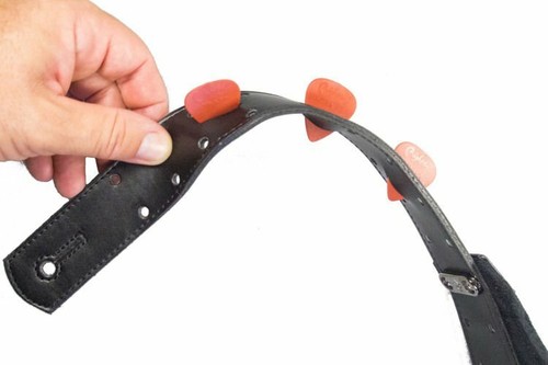 RightOn! Leathercraft Slim schwarz 2,5 Breite Gitarrengurt + Halter, rechts - Bild 3 von 4