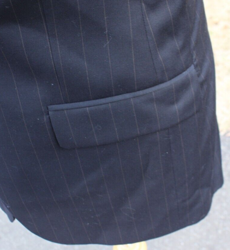 Principe 3 Btn Suit 40R Dark Navy Pinstripe 110s Wool Pleated Pants 33x37 unhem - Picture 13 of 19
