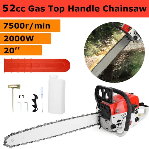 Gasoline Chainsaw 52CC 20" Wood Cutting Engine Gas Chainsaw Chain Saw 7500r/min