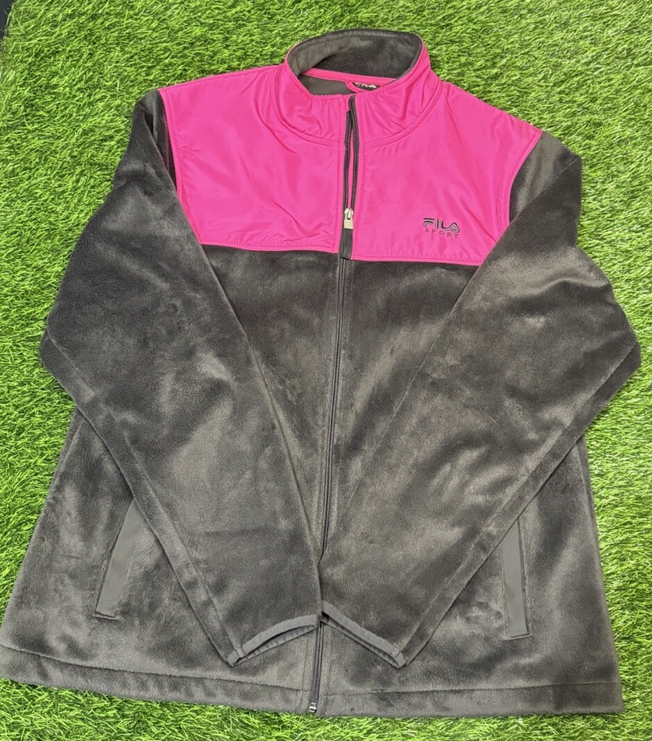 Giacca donna Fila Sport rosa grigio taglia XL poliestere running