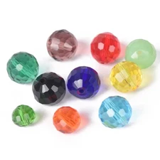 Round Disco Ball 6mm 8mm 10mm 12mm 96 Facets Faceted Crystal Glass Loose Beads