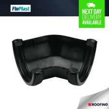 FloPlast Half Round Gutter Angle 135° Black 112mm Guttering *Bulk Buy Available*