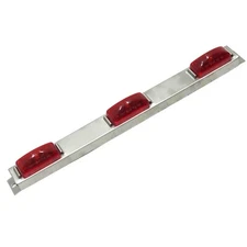 Truck-Lite 15050R 15 Series Id Light Bar 6" Centers - 3 Light - Stainless Steel