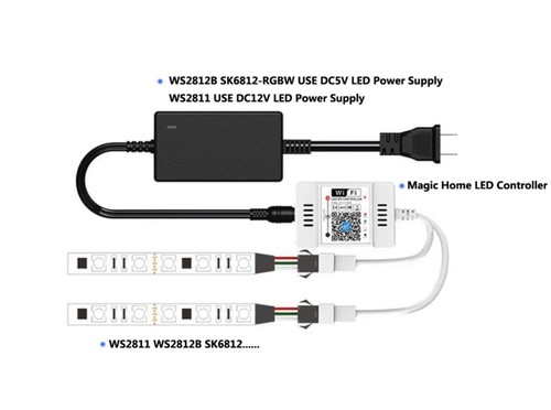 Controlador de tira LED RGBIC Magic 12-24V WS2811/2812B Controlador WIFI Dreamcolor - Imagen 17 de 19