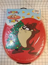Vtg Taz Christmas Toilet Seat Looney Tunes Tasmanian Devil Holidays Nip 1995