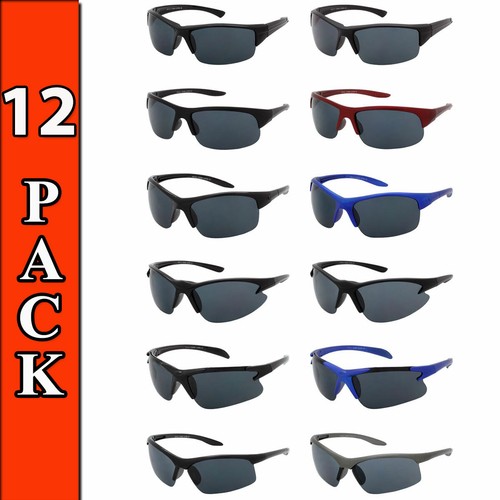 SPORT SUNGLASSES WHOLESALE 12 PACK WRAP STYLE GLASSES BULK LOT ALL NEW