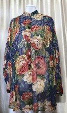 Judith Ann Plus 100 Rayon Blouse With Flowers