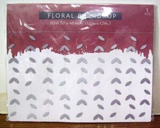 New Floral Backdrop Silver 60" W by 48" H