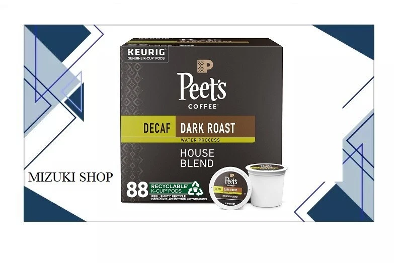 Peet's Coffee House Blend Decaf Coffee K-Cup Pods, Dark Roast, 88 Count