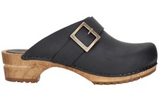 Sanita 'Big Buckle' Danish Clogs in Black Art:453062 