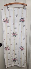 Vintage Wamsutta White Pink Yellow Floral Roses Stripe 100% Cotton - flaws