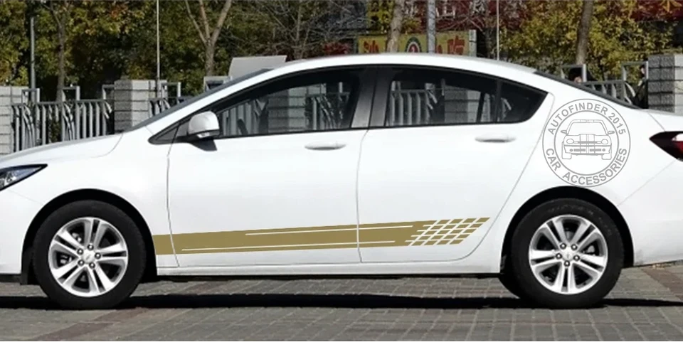 Calcomanías de vinilo con gráficos rayas deportivas para puertas de auto Chevrolet Cruze Foto 3 de 4