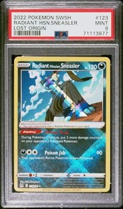 2022 POKEMON SWORD & SHIELD LOST ORIGIN 123/196 RADIANT HISUIAN SNEASLER- PSA 9