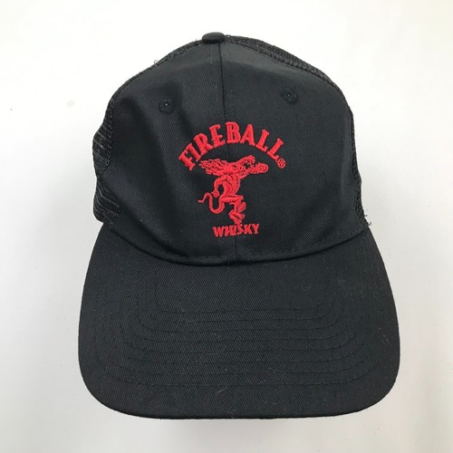 Fireball Hat Cap Snapback Trucker Black Red Mens Adult Adjustable Whiskey Casual
