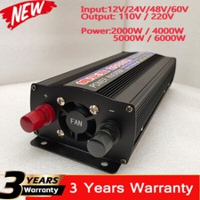 Power Inverter Pure Sine Wave DC 12V 24V 48V To AC 110V 220V Voltage Converter