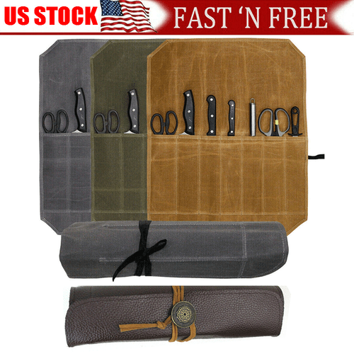 Chef Knife Bag Roll Case Kitchen Storage Pocket Portable Large 5 or 7 Slot Case - Picture 4 of 41