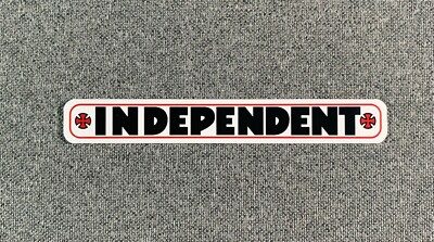 Independent Trucks Bar Logo Skateboard Sticker White 4'' Sk8