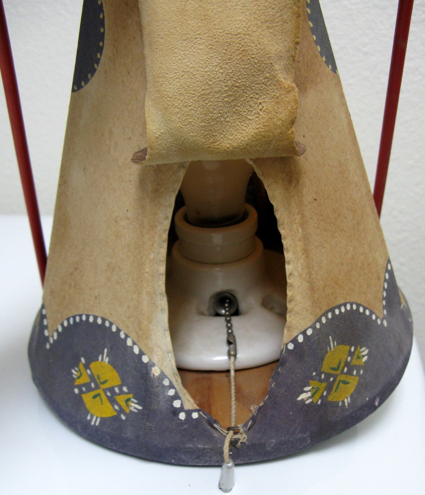 Antique Tepee Lamp Hand Made By Indian Mission Crafts Club Macy NE