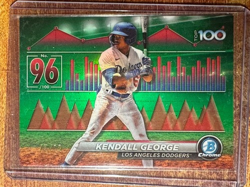2024 Bowman Chrome Kendall George Top 100 Green Refractor /99 LA Dodgers