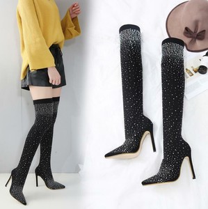 ladies knee high sock boots