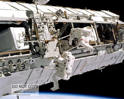 SPACE SHUTTLE ENDEAVOUR ASTRONAUTS EVA DURING STS-113 - 8X10 NASA PHOTO (BT-706)