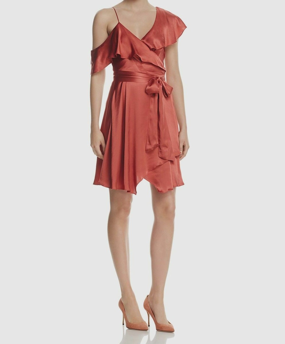 wayf orange dress WAYF Alma Orange Floral Tiered Dress SIZE MEDIUM