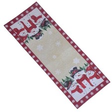 ST. NICHOLAS SQUARE YULETIDE CHRISTMAS SNOWMAN TABLE RUNNER 36" X 13"