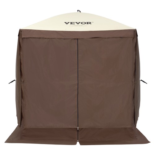 VEVOR Pop Up Gazebo Tent Pop-Up Screen Tent 4 Sided Canopy Sun Shelter Brown - Picture 11 of 12