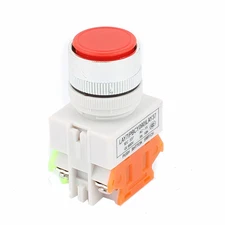 AC 660V 24mm Threaded Dmr. NO DPST Currently Emergency Stop Button Switch Red-