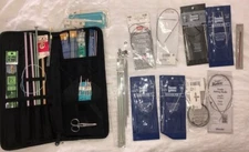 Art Bin Knitting Case + Tons of Needles Susan Bates Circular + Crochet Hooks