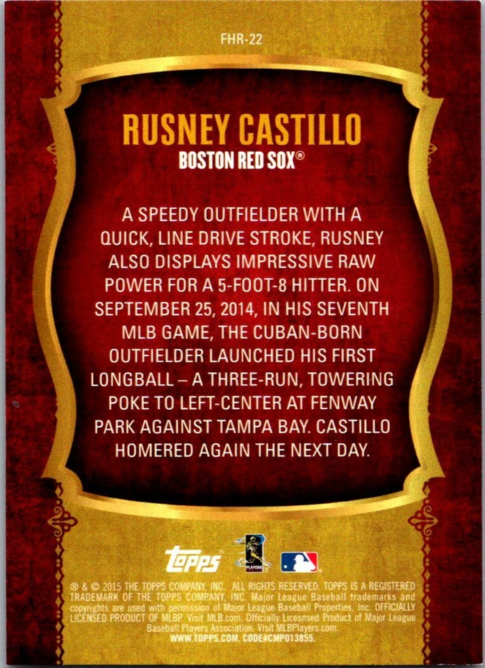  2015 Topps First Home Run Series 2 Silver #FHR22 Rusney Castillo - Image 2 of 2