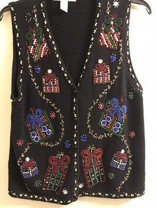 vintage christmas sweater vest
