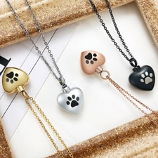 Kette mit Urne als Anhänger Haustier Katze Hund Pfote Asche Bestattung 