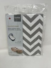 Kushies Baby Fitted Bassinet Sheet 30  x 18  Bassinet Mattress Gray Chevron New