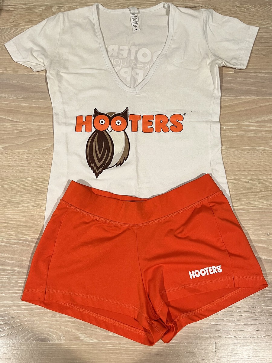 Hooters girl orange　トップスショートパンツ 　ユニフォーム NEW HOOTERS SEXY WAITRESS ORANGE GIRLS S SMALL UNIFORM