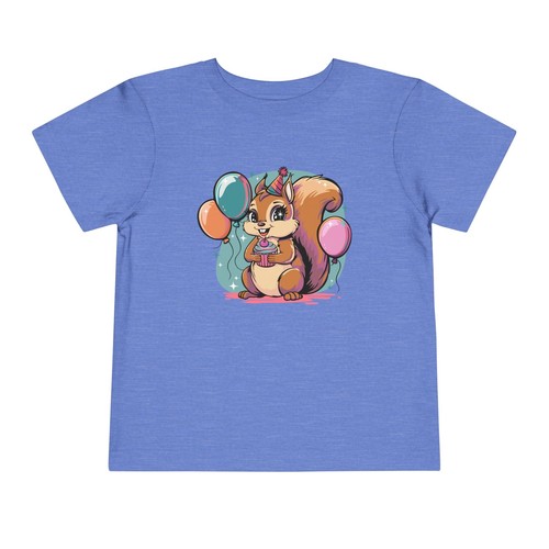 Happy Birthday Squirrel Toddler T-shirt Squirrels Tee B-day Toddlers Outfit - Picture 4 of 7