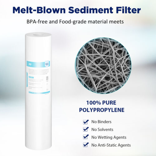 4 Pack 1/5 Micron 20x4.5" Big Blue Sediment Water Filter Whole House Replacement - Picture 5 of 13