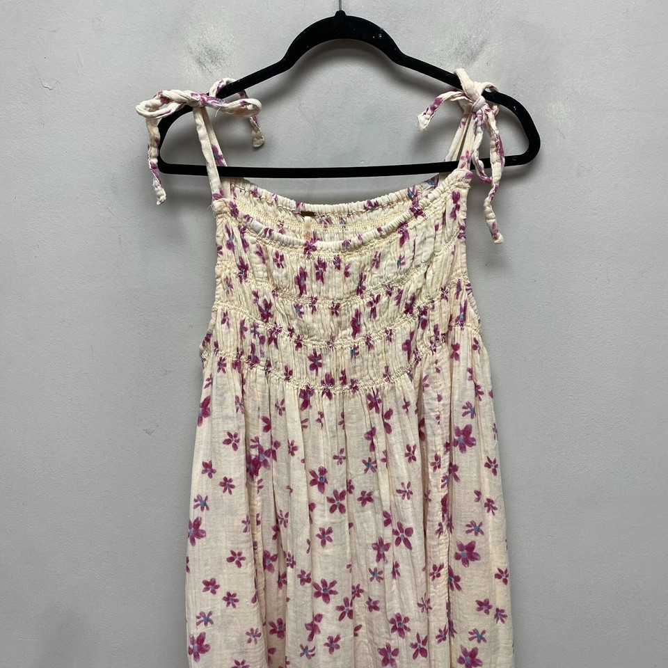 Free People Womens Multicolor Cotton Adjustable Smocked Azure Maxi