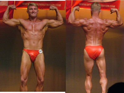 Herren NPC französischer Schnitt rot Elasthan Posing Badehose Wettbewerb Badeanzug kostenloser Versand