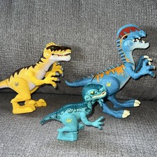 Jurassic World Playskool Dinosaurs 9" Raptor lot of 3 Lights Sound Hasbro Roars
