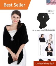 Charming Faux Fur Shawl with Clasps  Brooch - Perfect for Bridal Parties