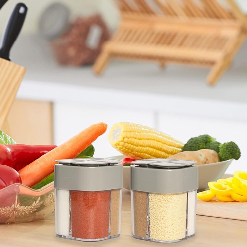 2-Pack 4-in-1 Spice Shakers – Salt, Pepper & Seasoning Jars for Home & Travel - Picture 2 of 6