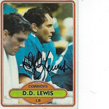 D.D. LEWIS SIGNED 1980 TOPPS #373 - DALLAS COWBOYS
