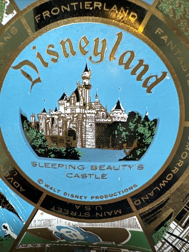 Disneyland California Souvenir Plate Vintage Sleeping Beauty Castle Tomorrowland - Picture 2 of 8