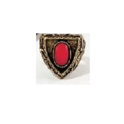 NEW Lia Sophia Kiam Collection Shield Ring Gold Red Sz 7 Game of Thrones Style