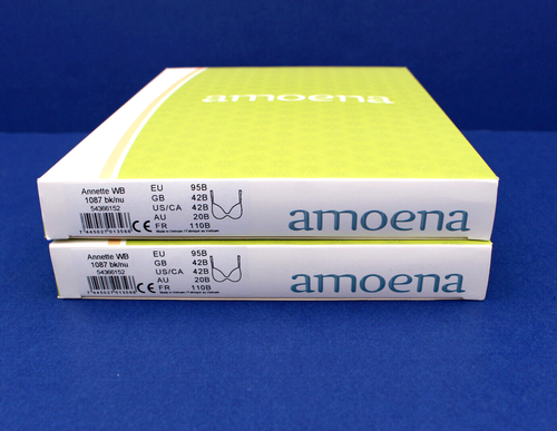 Set of 2 AMOENA Annette 1087 Mastectomy Bras 42B Black Lace Underwire NEW IN BOX - Picture 7 of 9