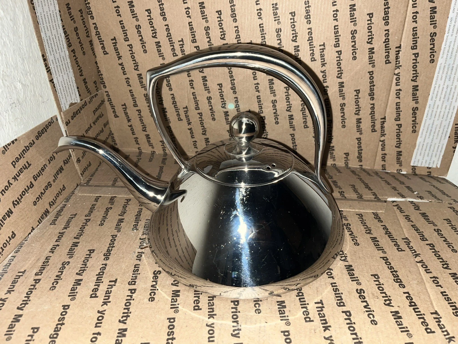 Palm Restaurant 1Qt Tea Kettle Stainless Steel Tea Pot